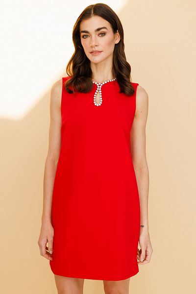 Ekol Stoned Drop Collar Dress