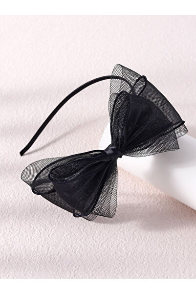 CSR AKSESUAR coroană cu detaliu fundă din organza neagră