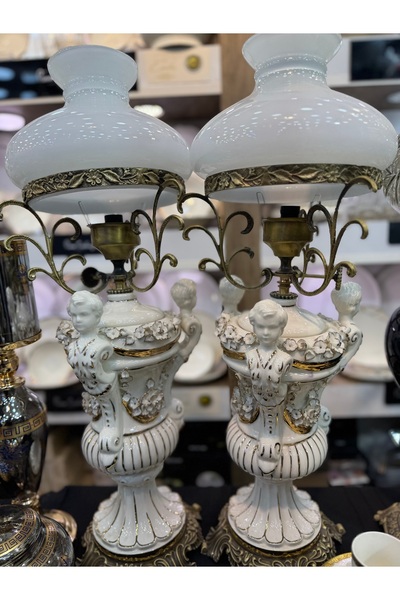 hediye Esterhomedecor 2-Piece Porcelain Lampshade with Angel