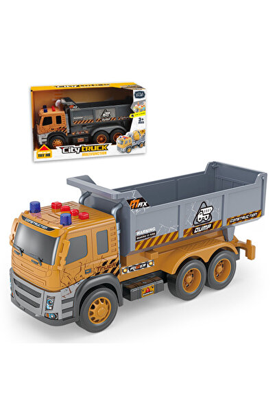 Little Story شاحنة قلابة محاكاة هندسية بالقصور الذاتي مع ضوء وصوت - أصفر