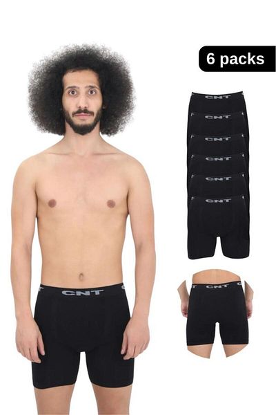 CNT Men's Special Pack of 6 Micro Fiber Flexible Seamless Long Size Boxer