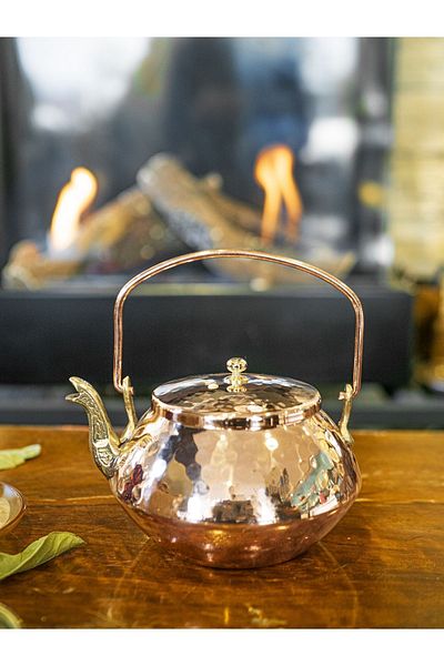Bakır Concept Shiny Copper Colored Zen Teapot Hammer - Forged No2