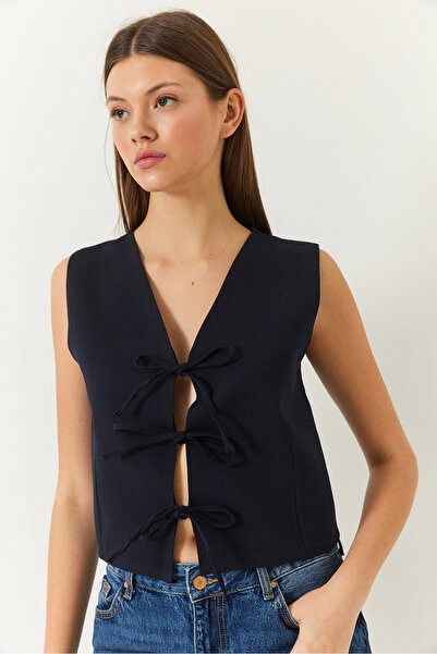 Bianco Lucci Női masnival kötött szőtt mellény 60261380