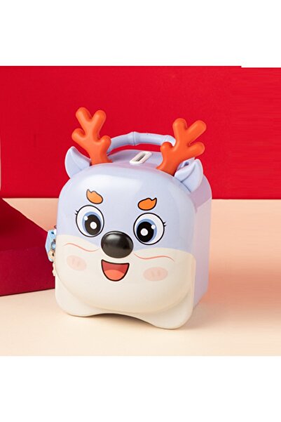 Livava Мила металева скарбничка з драконом і замком, синя, 16x14