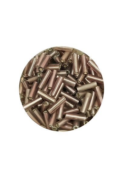 STUMBANNG Long Tube Cutting Beads Diameter 2mm Length 10mm - 60 Grams - Dark Beige - Bnc264