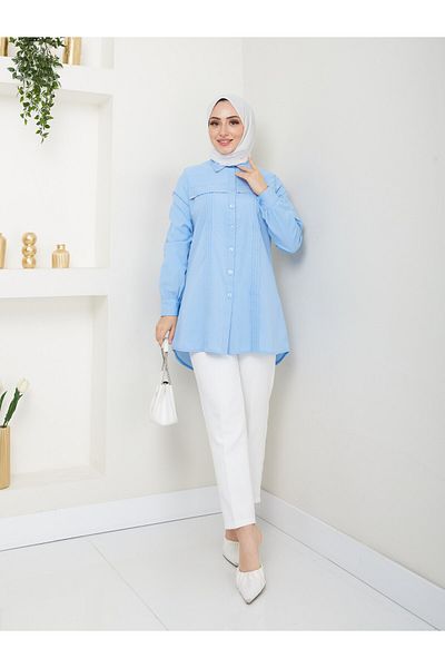 ASMİN Stone Detailed Collar - Summer Tunic Asm218