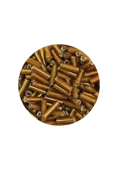 STUMBANNG Long pipe cutting bead diameter 2mm length 10 mm - 60 grams - golden yellow - bnc270