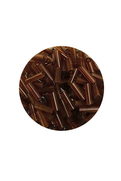 STUMBANNG Long Tube Cutting Beads Diameter 2mm Length 10mm - 60 Grams - Clear Brown - Bnc285
