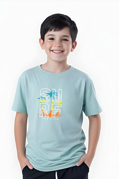 YA KO KİDS Tricou cu mânecă scurtă pentru băiat cu imprimeu Su-Rf