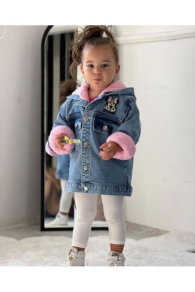 İPEK KİDS Fete - Palton din denim de pluș, îmbrăcăminte completă