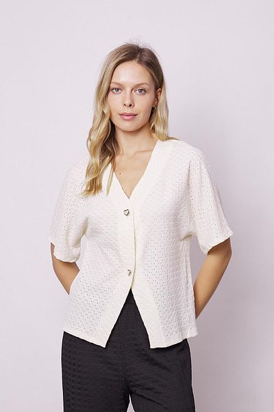Jument Cardigan elegant pentru femei - mânecă liberă, țesătură Lycra de primă clasă, culoare crem