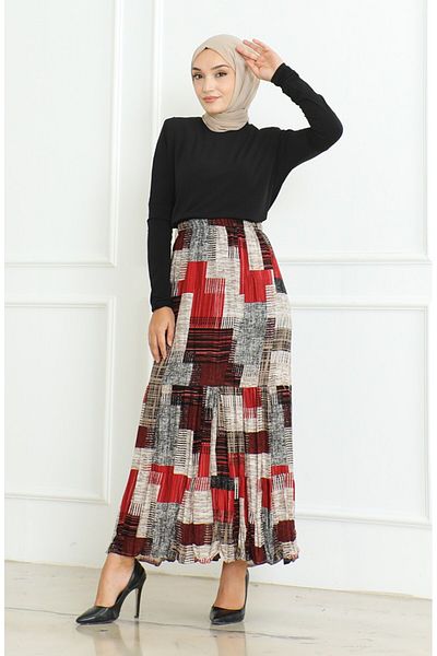 Gelince Fresh Layered Gypsy Large Size Skirt Size 42 44 46 48 50