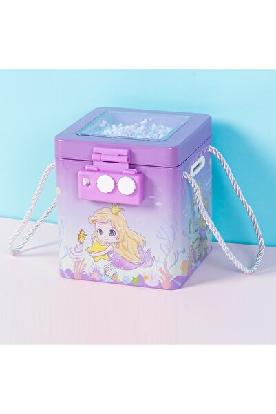 Livava Pușculiță metalică cu curea și cod, model sirenă, violet, 13x11-