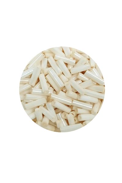 STUMBANNG Long Tube Cutting Beads Diameter 2mm Length 10mm - 60 Grams - Light Cream - Bnc298