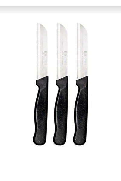 elfnur Solingen Silvery Black Fruit and Vegetable Knife with Serrated Holes 3 Pieces