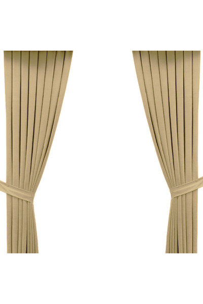 MORDRY Tek Renk Renso Bağlamalı Çift Kanat Fon Perde