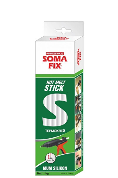 Genel Markalar Somafix Mum Silikon İnce Şeffaf Çubuk Sıcak Silikon 1 Kg