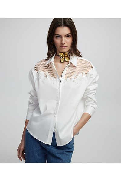 İpekyol Embroidered poplin shirt
