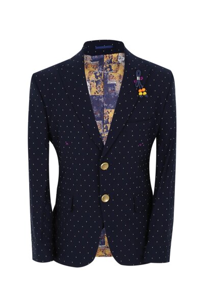 Doctor Boy's Self Patterned Triple Vest Suit