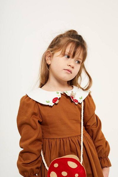Teeny Weeny Kids Girl's Collar Bag Dress