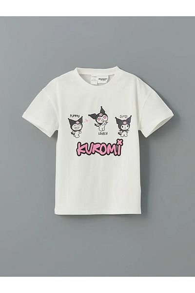 LC Waikiki Lcw Kids Ecru Kuromi Printed Girls' T-Shirt and Leggings 2-Piece