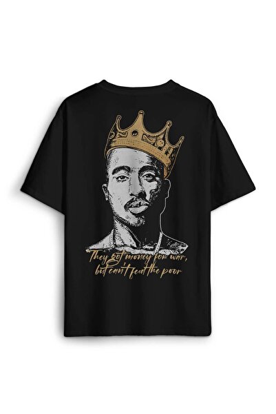Kendim Seçtim Tupac Hip Hop Rap Music - 2Pac Tricou supradimensionat unisex imprimat pe spate în față