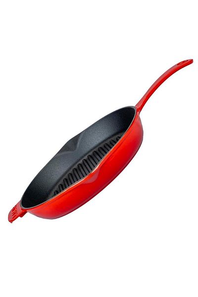 Lava 28cm Cast Round Grill Pan - Iron Solid Handle Lvygt28K0R