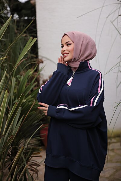 Wovi Moda Hijab Sports Tracksuit Set - Zippered Collar, Women