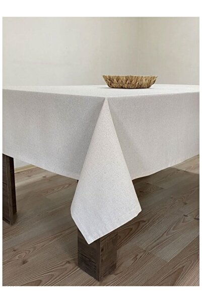 DENBU TEKSTİL مفرش طاولة من الكتان الخام باللون البيج الطبيعي