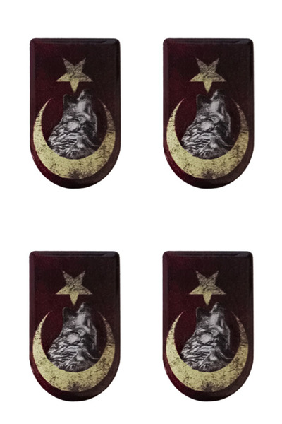 Aresoutdoors Şarjöraltı Sticker Bayrak Etiketi 4 Adet Kurt Bayrak Desenli