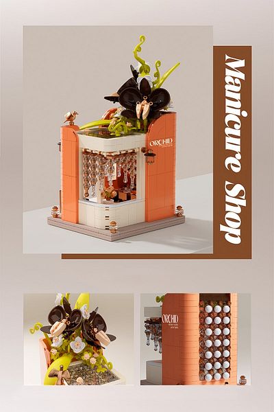 balody Flowery Street Series – Manicure Salon (Bl21321) – Mini Block Building Toys Set