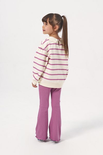Minipodyum Girl's Striped Spanish Leg Leggings Double Set