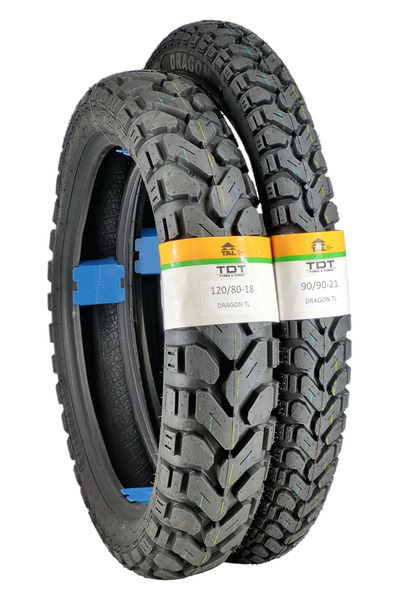 TDT TYRES KLX250 LASTİK TAKIMI 120/80-18 VE 90/90-21 TL (TUBELESS - DUBLEKS) LASTİK TAKIMI
