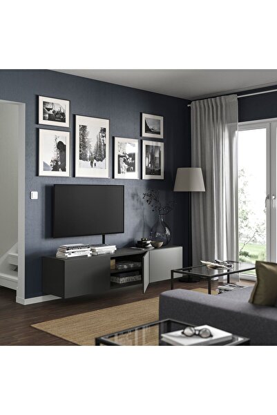 IKEA tv sehpası, koyu gri, 180x42x38 cm, LAPPVIKEN