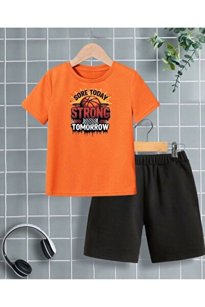 armicem Μικτό εμπριμέ Basic T-shirt & Capri Boy's Bottom - Top Set
