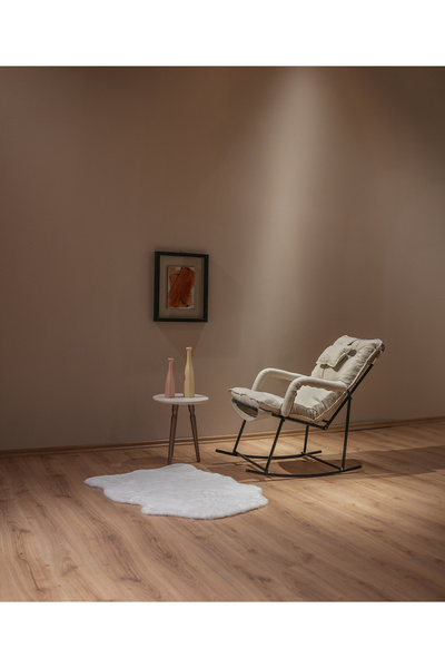 Berta Concept SALLANIR SANDALYE BEBEK EMZİRME KOLTUĞU SALLANAN SANDALYE KETEN KREM