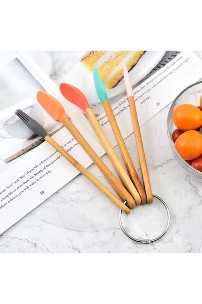 Yenimiyeni 5 Pieces Mini Silicone Spatula Spoon Brush Set