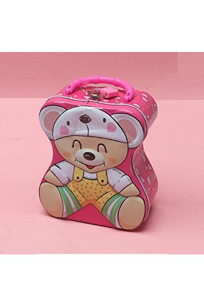 Livava Χαριτωμένο μεταλλικό κουμπαράσκι αρκουδάκι με τσάντα και κλειδαριά, κί...