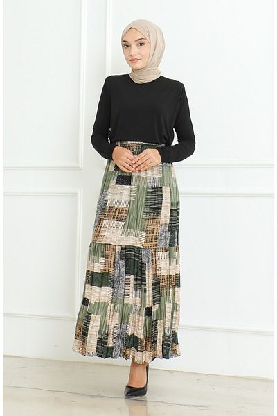 Gelince Fresh Layered Gypsy Large Size Skirt Size 42 44 46 48 50