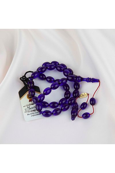 LapisDo مسبحة Beyzi Kesim 8x12mm - النرد الأزرق الشفاف للبرلمان (كتلة)