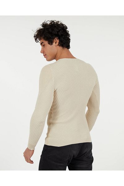 elkumoda Πλεκτό πουλόβερ από φυσικό βαμβάκι Slim Fit πουλόβερ που δεν κολλάει