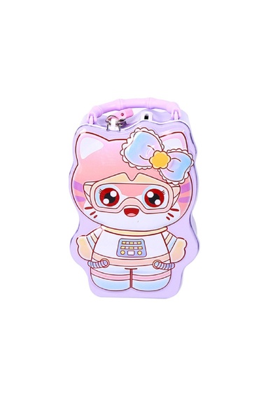 Livava Cool mačka Torba komad i zaključiva metalna kasica prasica, ljubičasta...