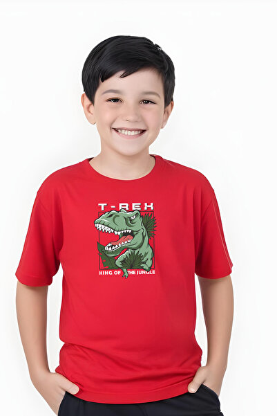 YA KO KİDS Dinosaur Štampano majica kratkih rukava za dečake