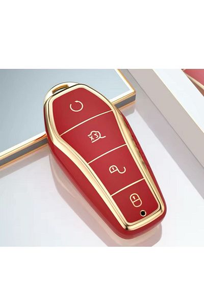 ŞENYILDIZ AKSESUAR Byd Atto 3 and Seal U Key Protection Case Red / Gold Please See Compatible Key Model