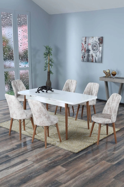 UZMHOME 80x130(kapalı) 80x170(açık) Yemek Odası Takımı Mutfak Masası Takımı Y...