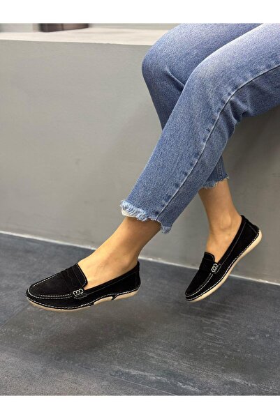 DİVA Diva Black Σουέτ Δερμάτινο Γυναικεία Casual Μπαλαρίνα