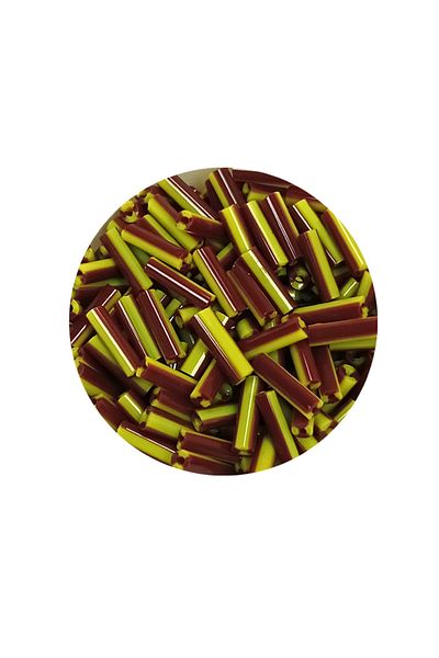 STUMBANNG Long Tube Cut Beads Diameter 2mm Length 10 mm - 60 Grams - Deep Red Yellow - Bnc297