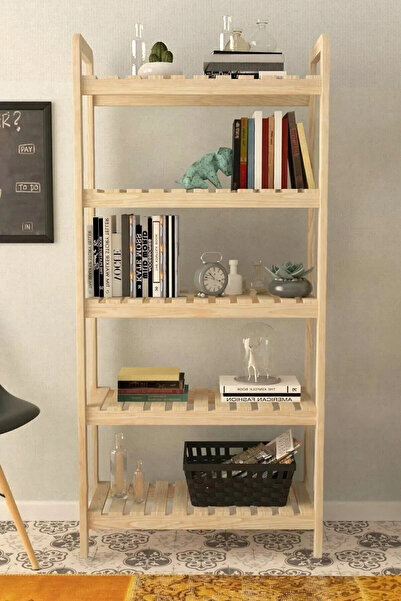 BRK Design 5 Raflı Ahşap Kitaplık & Çok Amaçlı Raf