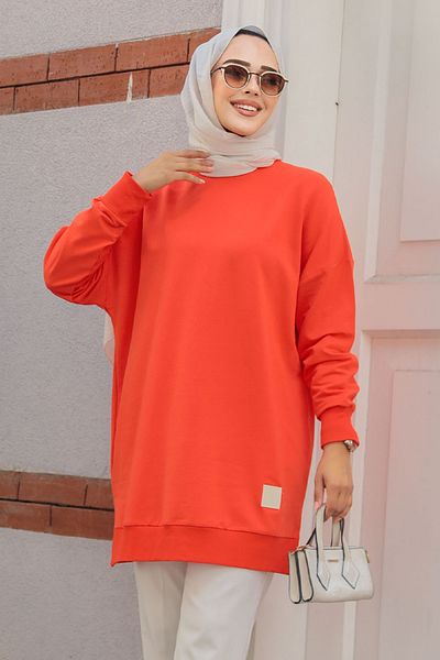 Sargınlar Light Red Hijab Tunic - 30644Sar