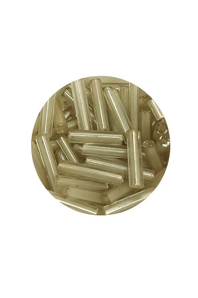 STUMBANNG Long pipe cutting bead diameter 2mm length 10 mm - 60 grams - transparent beige - bnc276